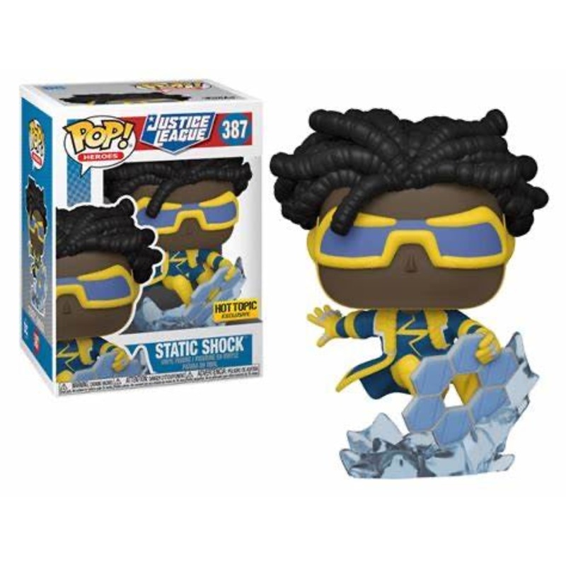 Funko Pop! Justice League - Static Shock 387 Hot Topic Exclusive + Free Protector (slight box ware)