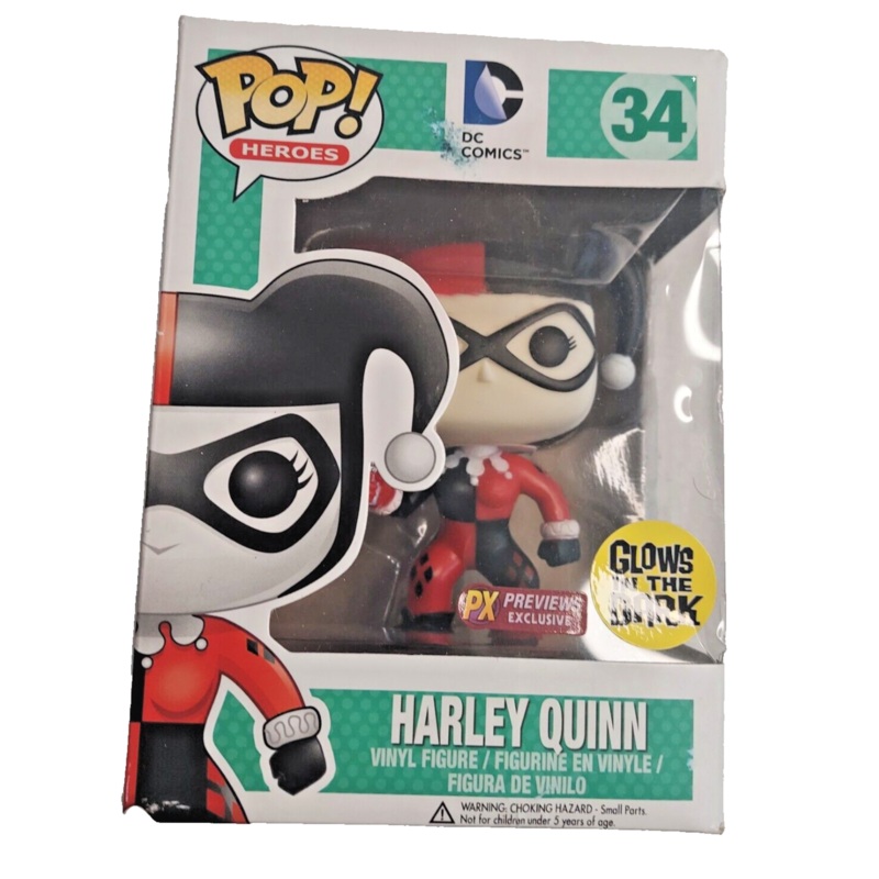 FUNKO POP! VINYL PREVEIW EXCLUSIVE HARLEY QUINN #34 FIGURE + PoP Protector
