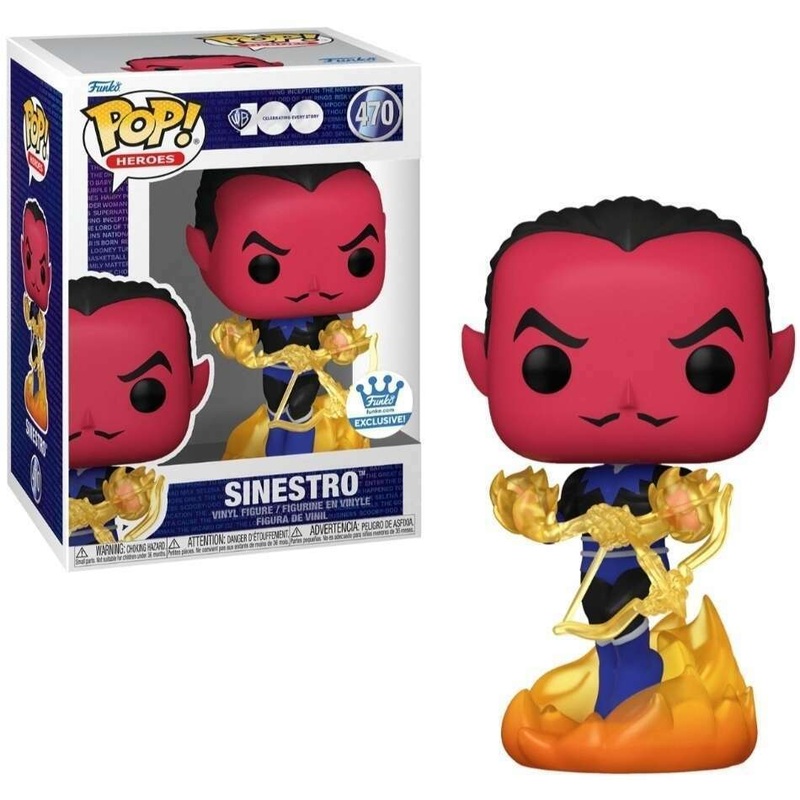 Warner Bros 100th Green Lantern - Classic Sinestro Yellow Lantern #470 Funko Shop Pop Vinyl Figure + PoP Protector