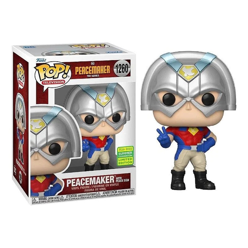Funko Pop! DC - Peacemaker The Series - Peacemaker with Peace Sign 1260 Funko 2022 Summer Convention Exclusive + Free Protector