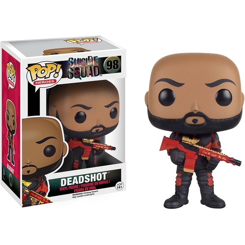 Funko Pop! Suicide Squad : Deadshot (Unmasked) 98 (VAULTED) (box ware) + Pop Protector
