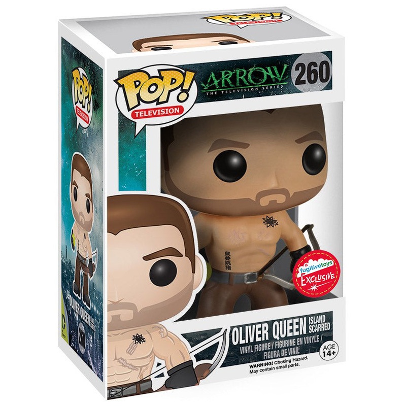 Funko Pop! Arrow The Television Series Oliver Queen Island Scarred 260 Fugitive Toys Exclusive + Free Protector