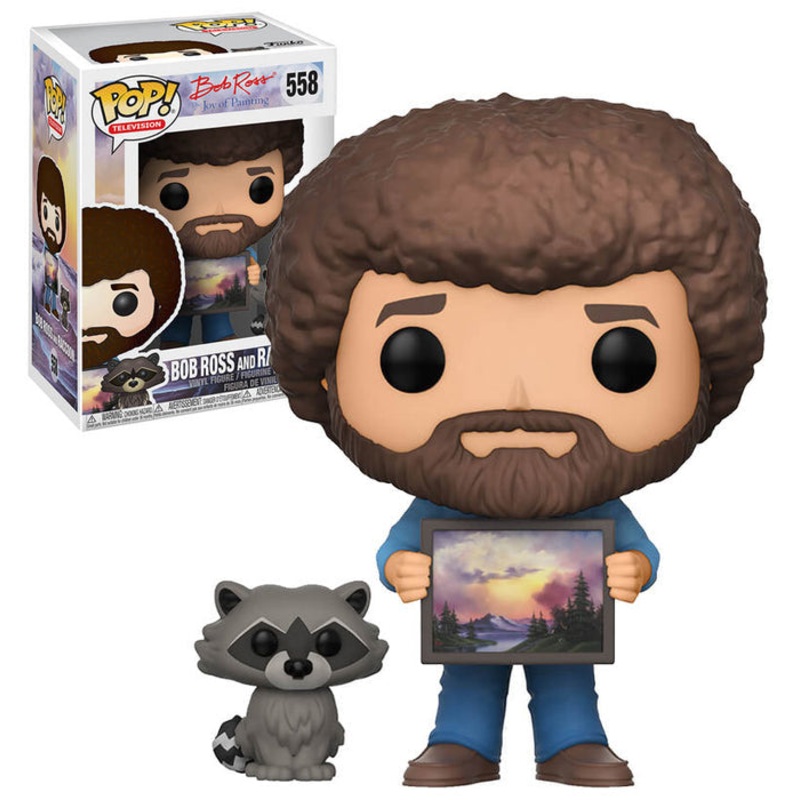 Funko Pop! Bob Ross The Joy of Painting - Bob Ross and Raccoon 558 + Free Protector (VAULTED)