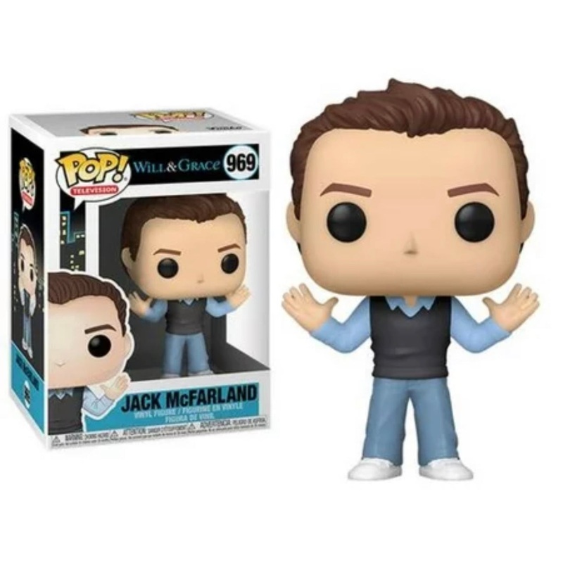 Funko Pop! Will & Grace Jack McFarland 969 + Free Protector (small tear in box) (VAULTED)