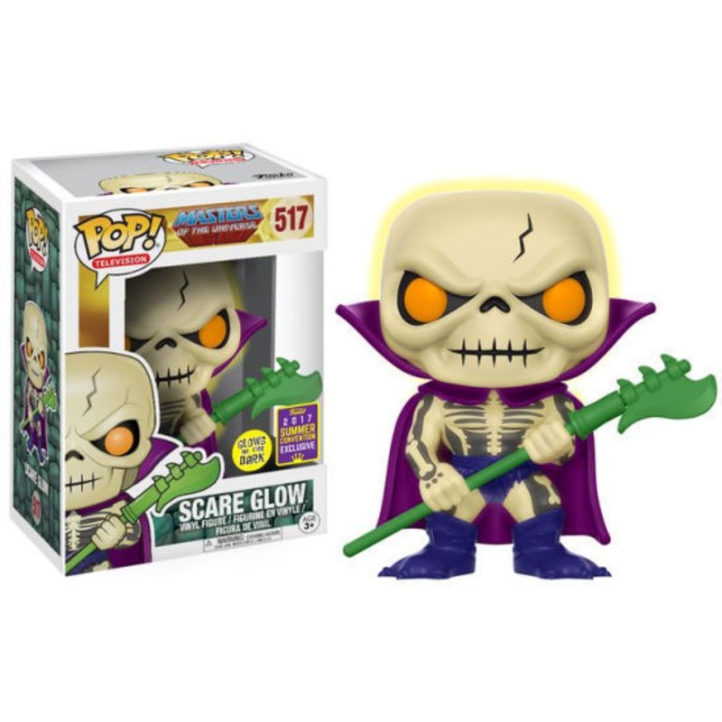 Funko Pop! 517 MOTU SCARE GLOW GITD 2017 Summer Convention Exclusive Masters of the Universe + PoP Protector