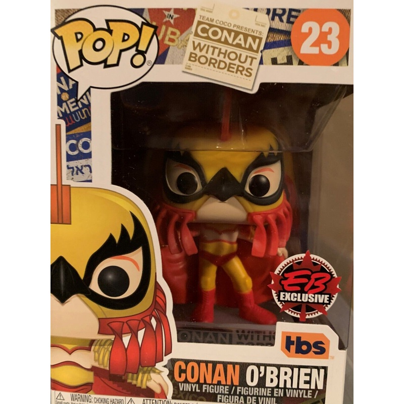 Funko Pop! Conan Without Borders #23 Conan O'Brien Luchador EBGames Exclusive + PoP Protector