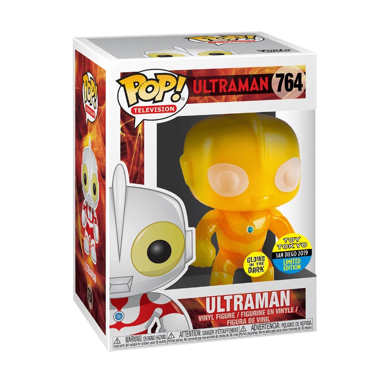 Funko Pop! Ultraman 764 Glows in the Dark Toy Tokyo San Diego Toys Exclusive + Free Protector (VAULTED)