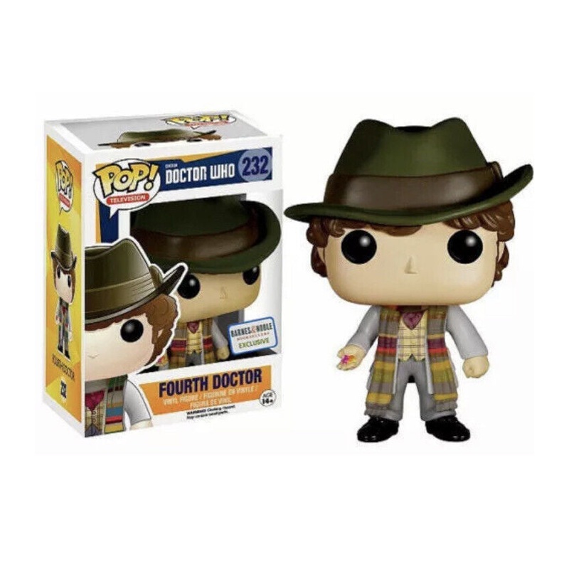 Funko Pop! Doctor Who : Fourth Doctor 232 (w/ Jelly) Barnes & Noble Exclusive (VAULTED) + Pop Protector