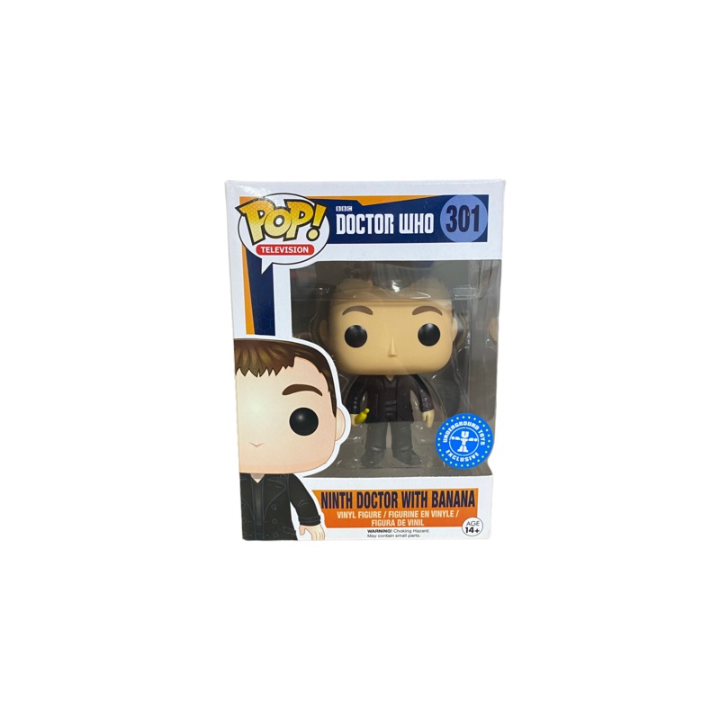 Funko Pop! Doctor Who : Ninth Doctor with Banana 301 Underground Toys Exclusive (VAULTED) + Pop Protector