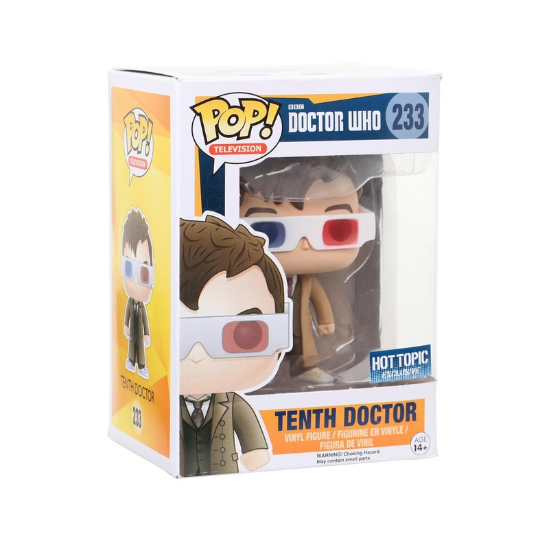 Funko Pop! Doctor Who : Tenth Doctor (3D Glasses) 233 (VAULTED) Hot Topic Exclusive + Pop Protector