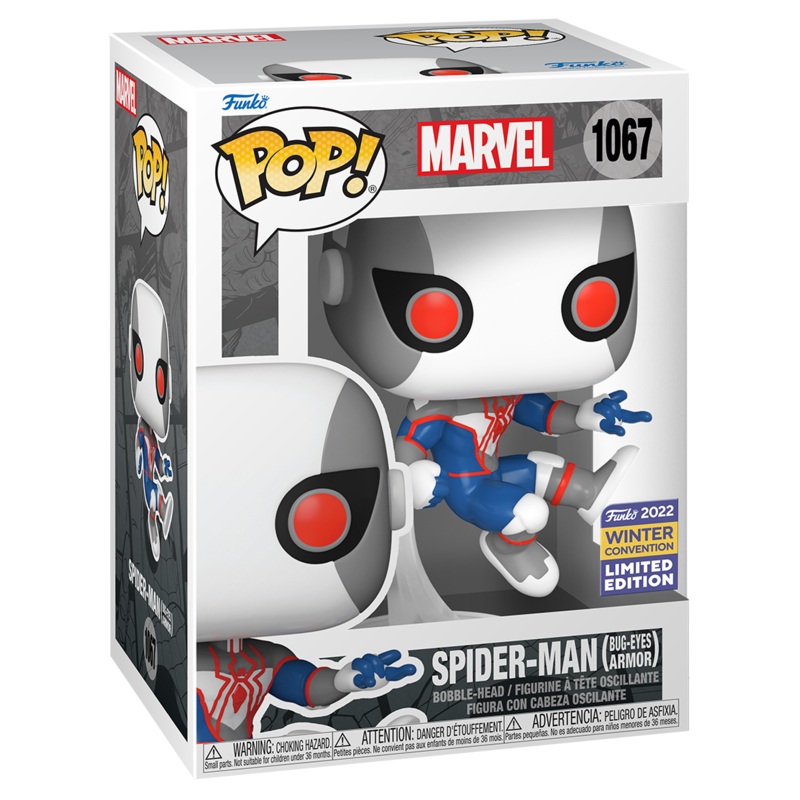 1067 Funko Pop! Marvel Spider-Man (Bug-Eyes Armor) Funko 2022 Winter Convention Exclusive + PROTECTOR!