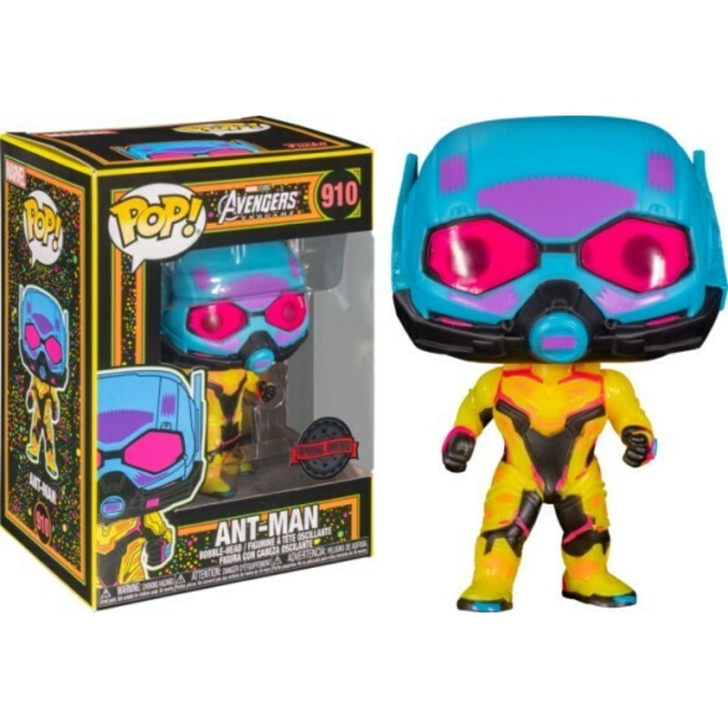 Ant-Man (Blacklight) POP! 910 FUNKO POP MARVEL ANT MAN BLACK LIGHT #910 SPECIAL EDITION EXCLUSIVE With Protector
