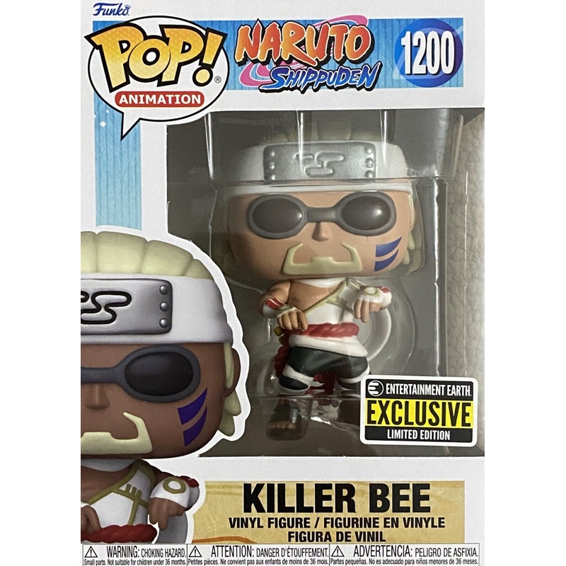 FUNKO POP NARUTO #1200 KILLER BEE ENTERTAINMENT EARTH EXCLUSIVE With PROTECTOR