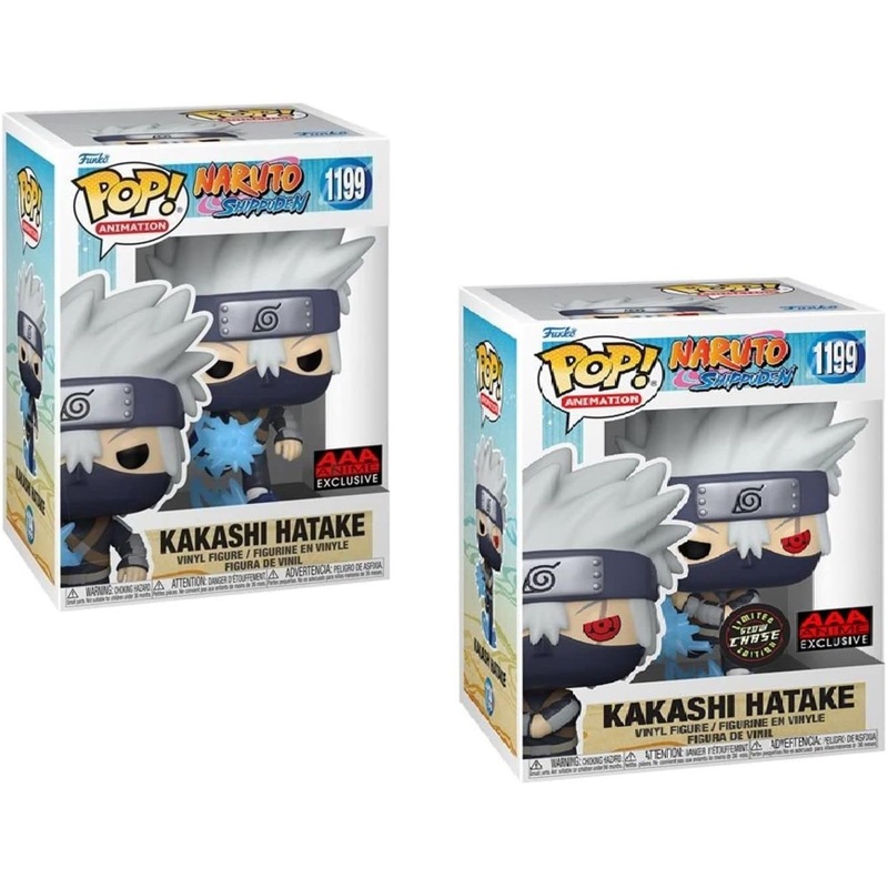 Bundle Funko Pop Kakashi (Young) w/Chidori GITD Guaranteed Chase & Common Pop Figure (AAA Anime Exclusive) with Pop Protector Naruto Shippuden
