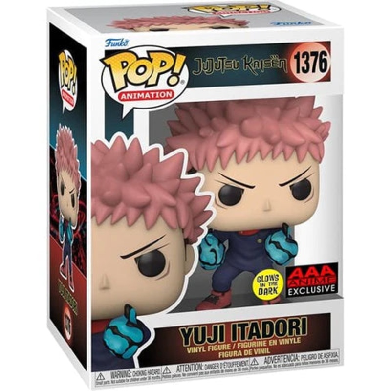 Jujutsu Kaisen Yuji Itadori Divergent Fist Glow-in-the Dark Funko Pop! Vinyl Figure #1376 - AAA Anime Exclusive + Pop Protector