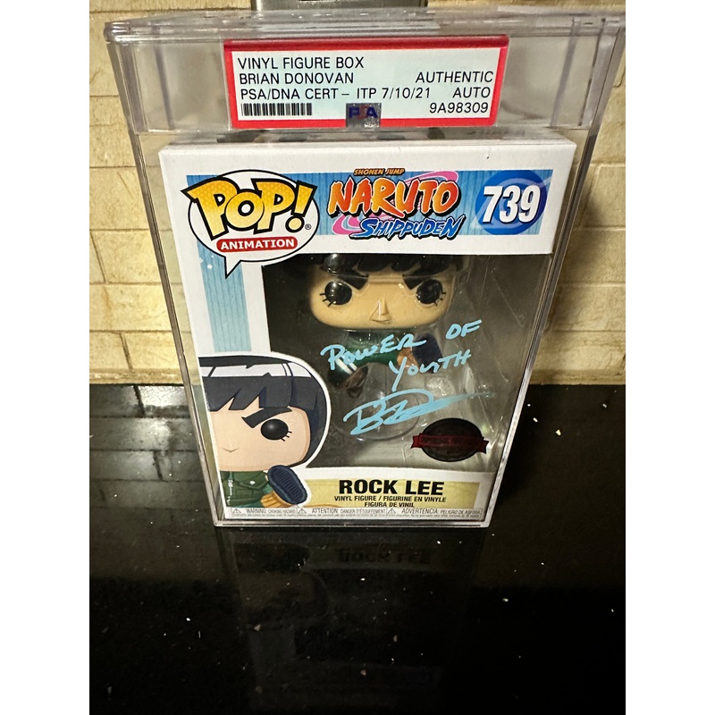 Brian Donovan Rock Lee Signed Funko Pop 739 PSA Hardstack Encapsulated Naruto Shippuden Authentic