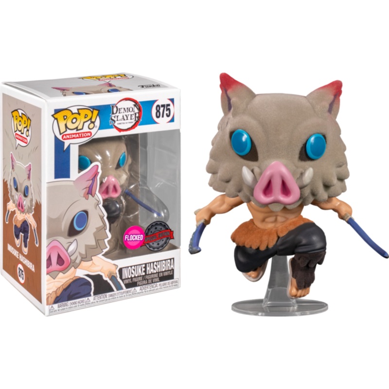 Demon Slayer Inosuke Hashibira (Flocked) Special Edition Funko PoP! 875 + PoP Protector