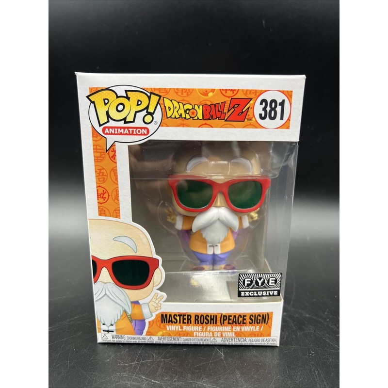 Funko Pop Animation Dragon Ball Z Master Roshi: Peace Sign #381 FYE Exclusive + PoP Protector