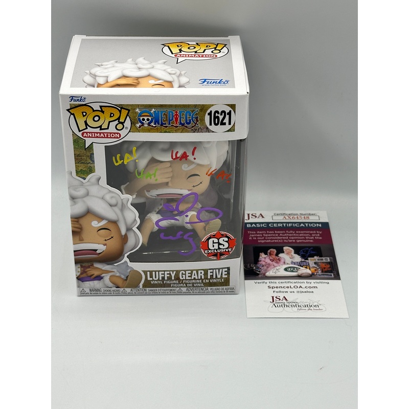 Laughing Luffy Gear Five Exclusive One Piece Signed Colleen Clinkenbeard RARE CANADIAN STICKER + PoP Protector