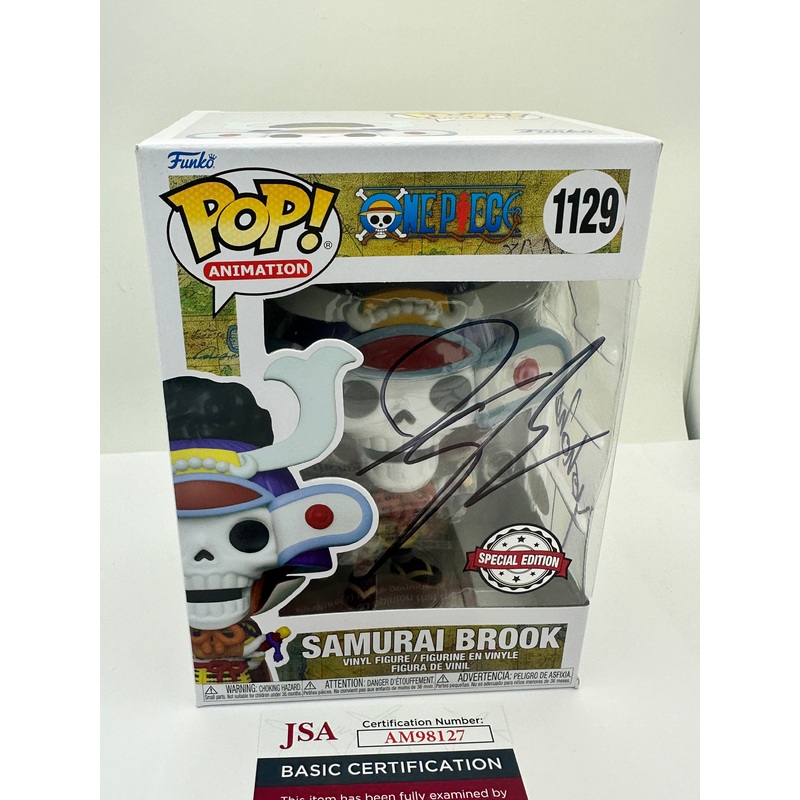 One Piece Anime Samurai Brook #1129 Signed By Ian Sinclair Funko Pop COA - JSA