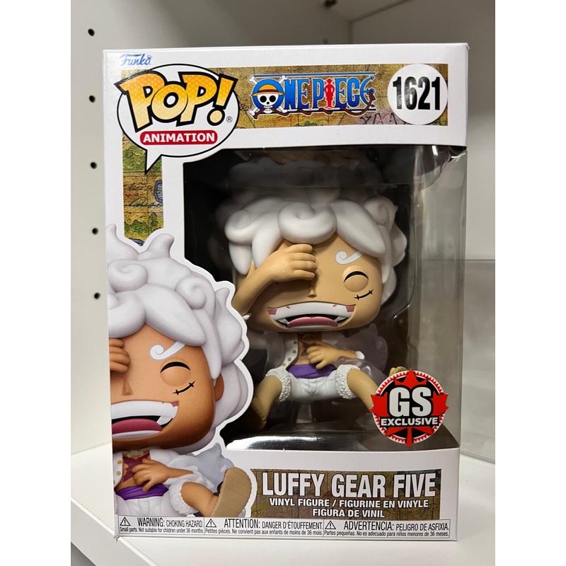 1621 POP! One Piece Laughing Luffy Gear Five GameStop Exclusive! + Pop Protector