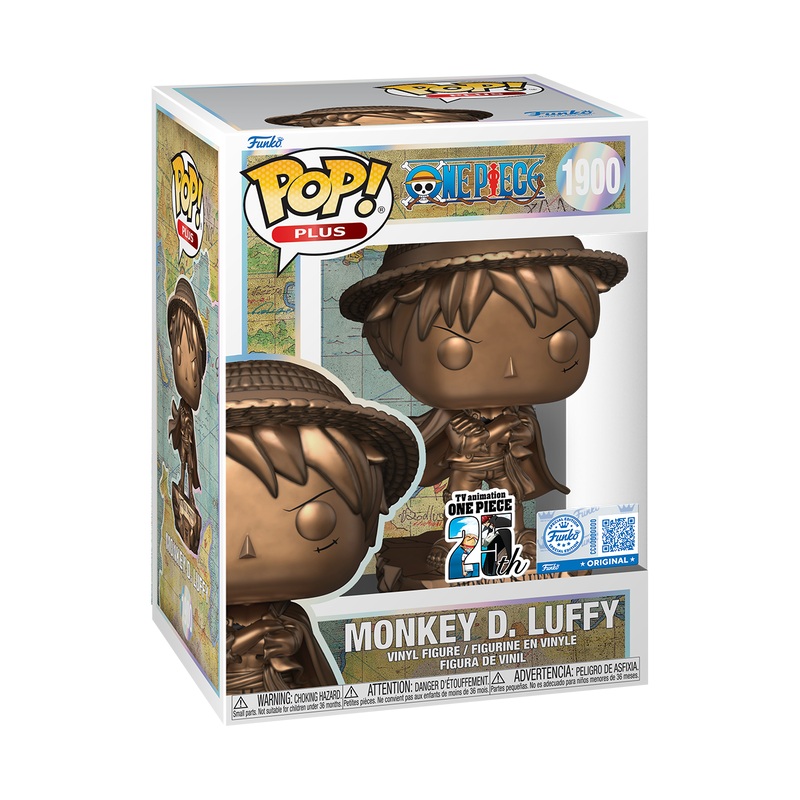 Funko Pop! Plus Anime One Piece Monkey D. Luffy Statue (Bronze) 1900 + Hardstack Pop Protector