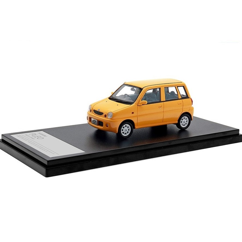 [ Back-order ] Hi-Story HS432YE 1:43 SUBARU PLEO NICOT (2002) Mandarin Yellow Resin