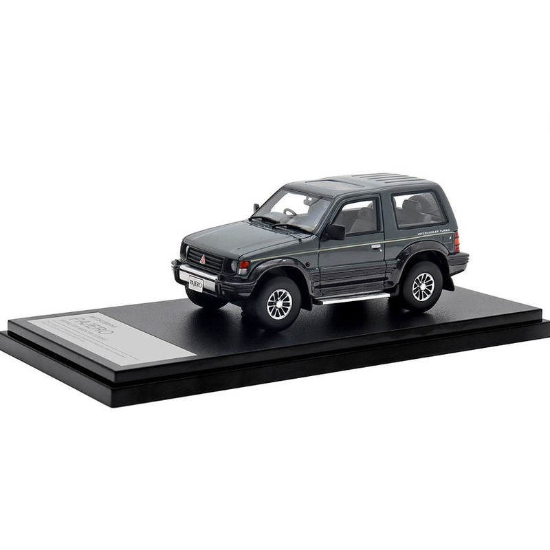 [ Back-order ] Hi-Story HS446GY 1:43 MITSUBISHI PAJERO METALTOP WIDE XR-II (1991) Baikal Gray/Mallorca Black Resin