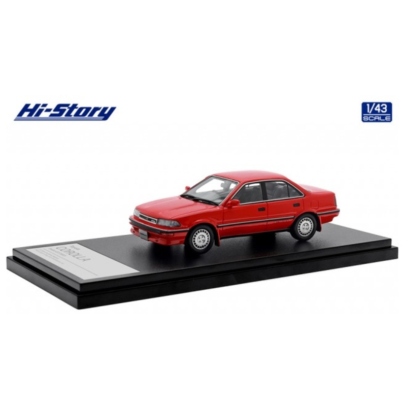 [ Back-order ] Hi-Story HS457RE 1:43 Toyota COROLLA Sedan GT (1987) Super Red II Resin