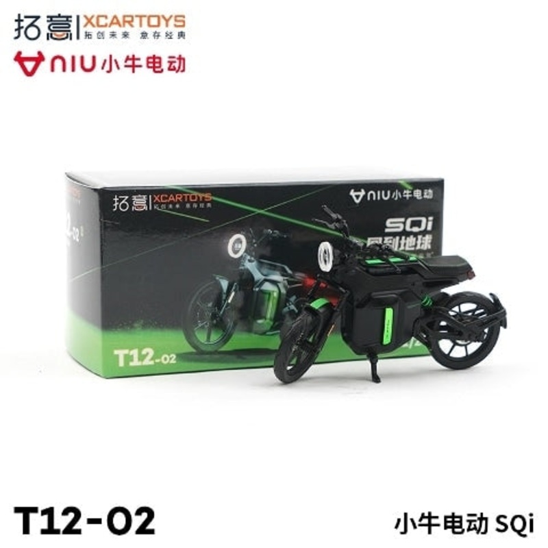 T12-02  XCARTOYS 1/64 NIU Motorcycle SQi Black/Green Diecast