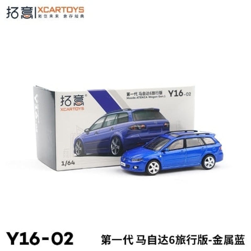 Y16-02  XCARTOYS 1:64 Mazda Wagon Metallic Blue Diecast