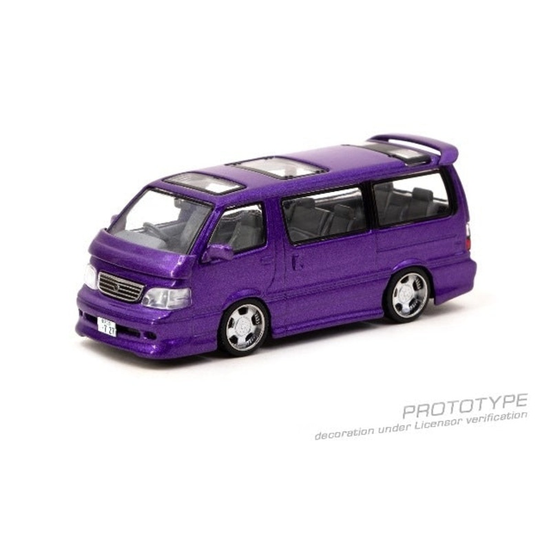 T64R-078-PU Tarmac Works 1:64 Toyota Hiace Wagon Custom Purple