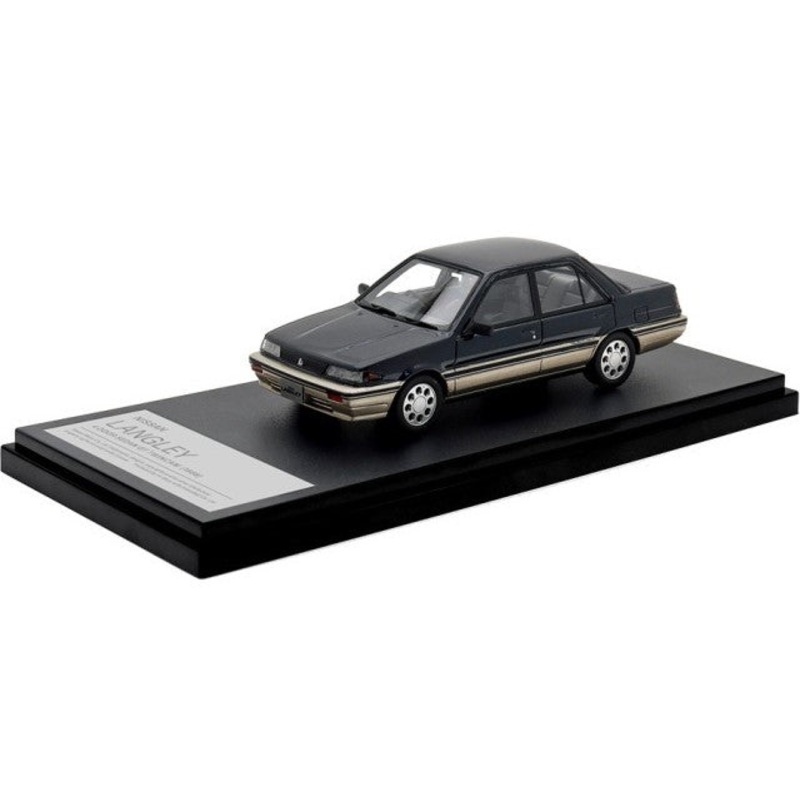 [ Back-order ] Hi-Story HS468BL 1:43 NISSAN LANGLEY 4 DOOR SEDAN GT TWINCAM (1988) Midnight Blue Pearl Metallic/Sparkling Gold Metallic Resin