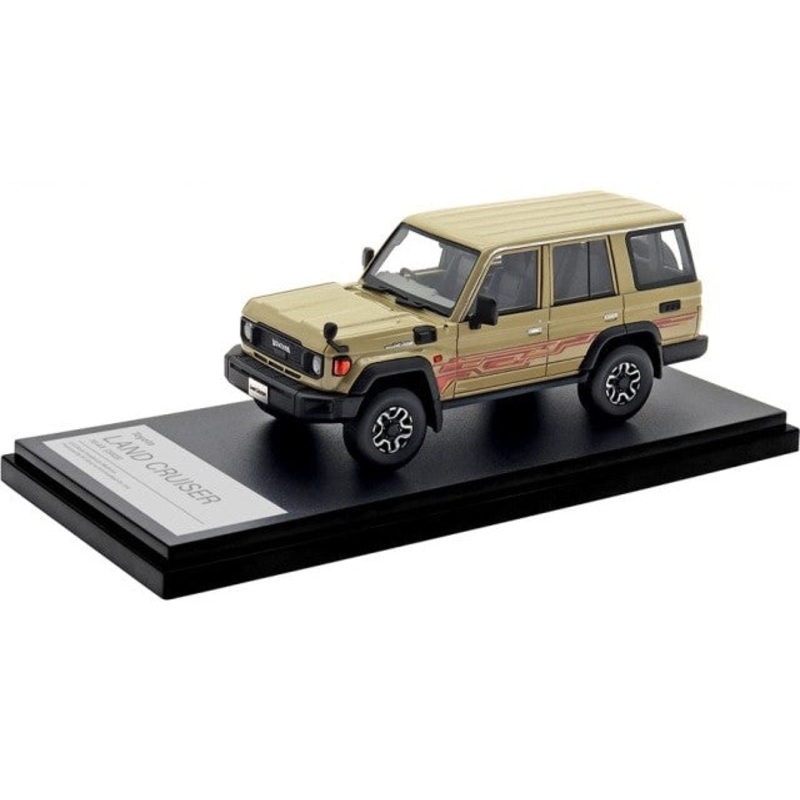 [ Back-order ] Hi-Story HS489BGS 1:43 Toyota LAND CRUISER 70 AX (2023) Beige Stripe Tape Resin