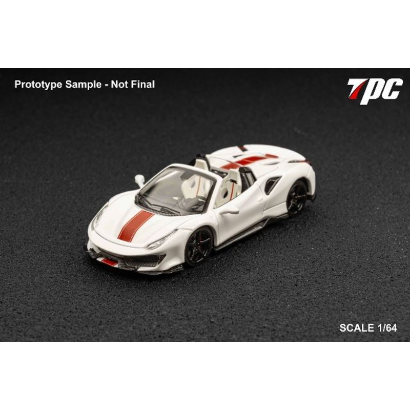 TPC 1:64 Novitec 488 Roadster Pearl White / Red Stripe