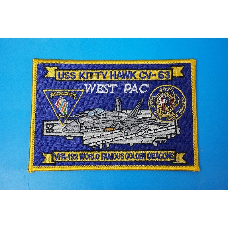 Patch USN Navy VFA-192 GoldenDragons USS Kitty Hawk CV-63 WESTPAC Square No Velcro