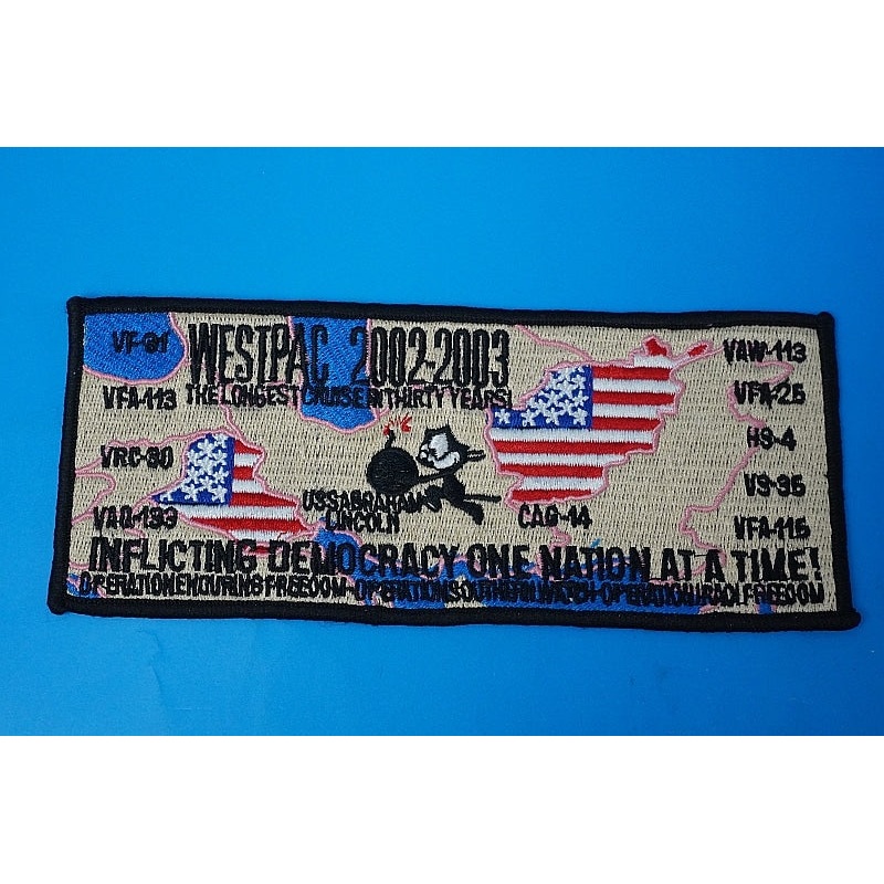 Patch USN Navy WESTPAC 2002 2003 VFA-113 VAQ-133 Felix Square No Velcro