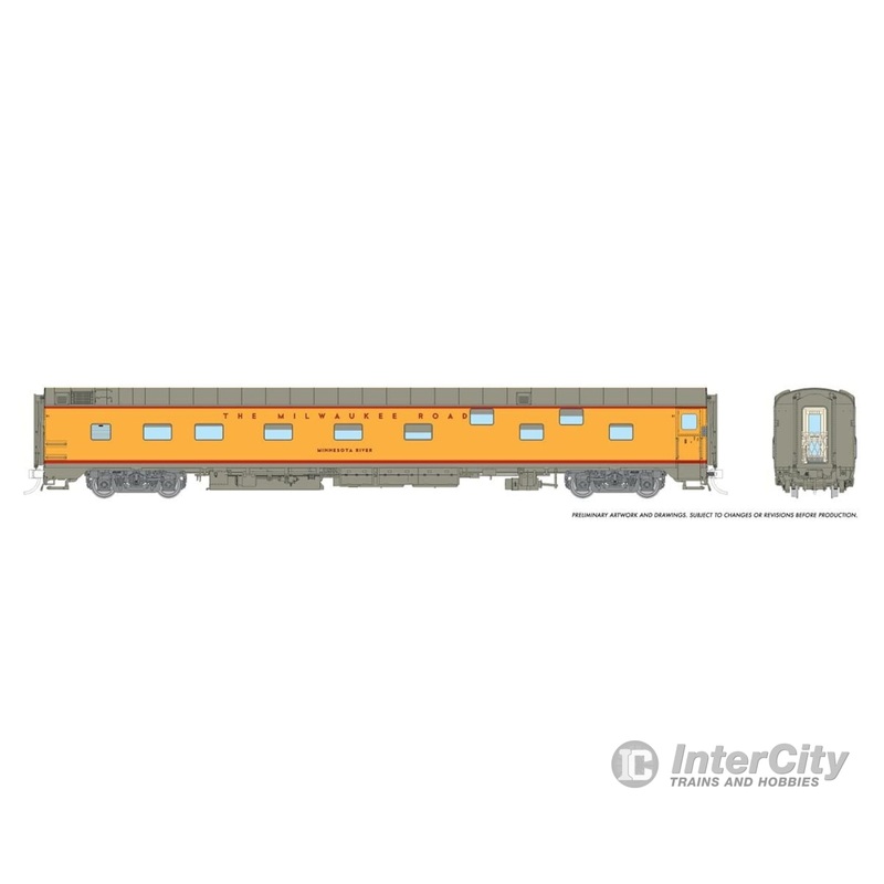 Rapido 101169 HO Duplex Sleeper: Milwaukee Road - 1955 UP Colors: Zumbro River