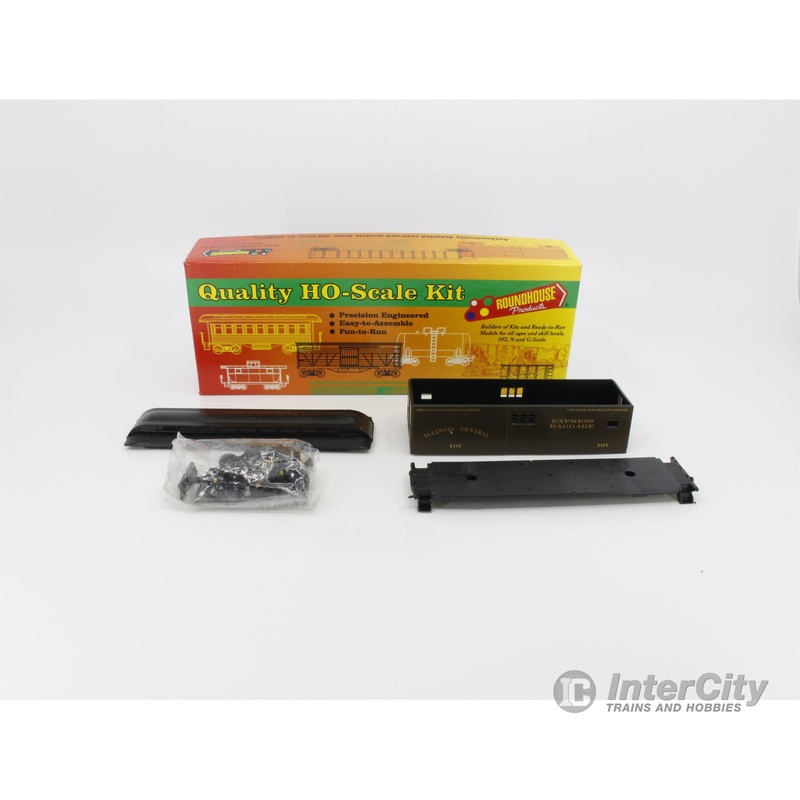 Roundhouse 03783 HO 34' Overton Baggage Passenger Car Kit Illinois Central (IC) 107