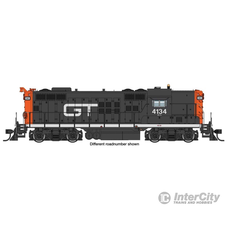 Walthers Proto 49803 EMD GP9 - Standard DC -- Grand Trunk Western #4136 (black, white, orange)