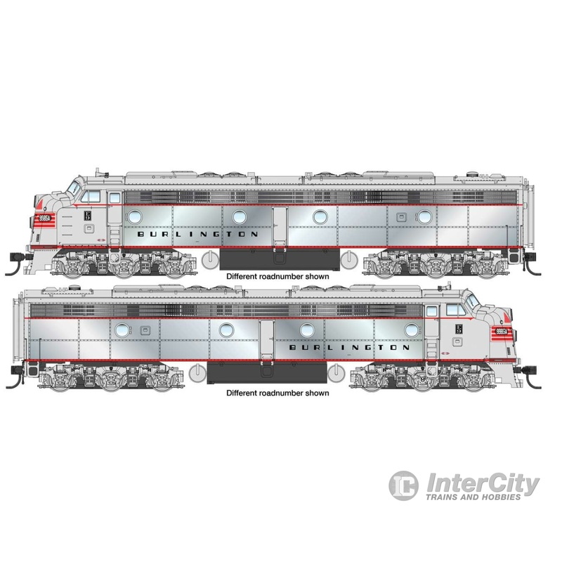 Walthers Proto 49914 EMD E8 A-A - Standard DC -- Chicago, Burlington & Quincy #9989A & 9989B (plated sides)