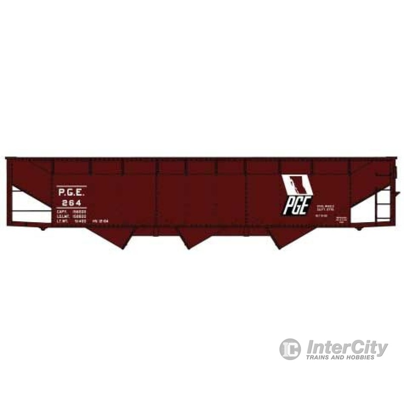 Accurail HO 7568 AAR 70-Ton Offset-Side 3-Bay Hopper - Kit -- Pacific Great Eastern #264 (Boxcar Red, black, white)