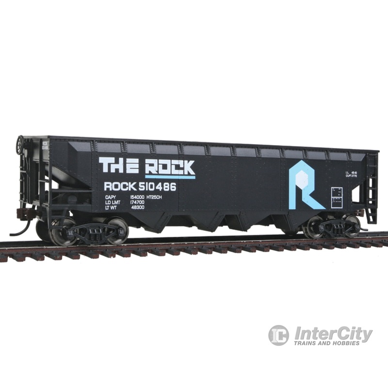 Walthers Trainline 1423 Offset Hopper - Ready to Run -- Rock Island (black, blue, white)
