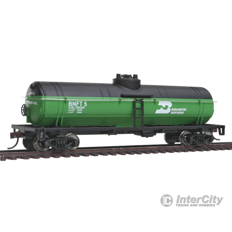 Walthers Trainline 1440 Tank Car - Ready To Run -- Burlington Northern (Cascade Green, black, white)