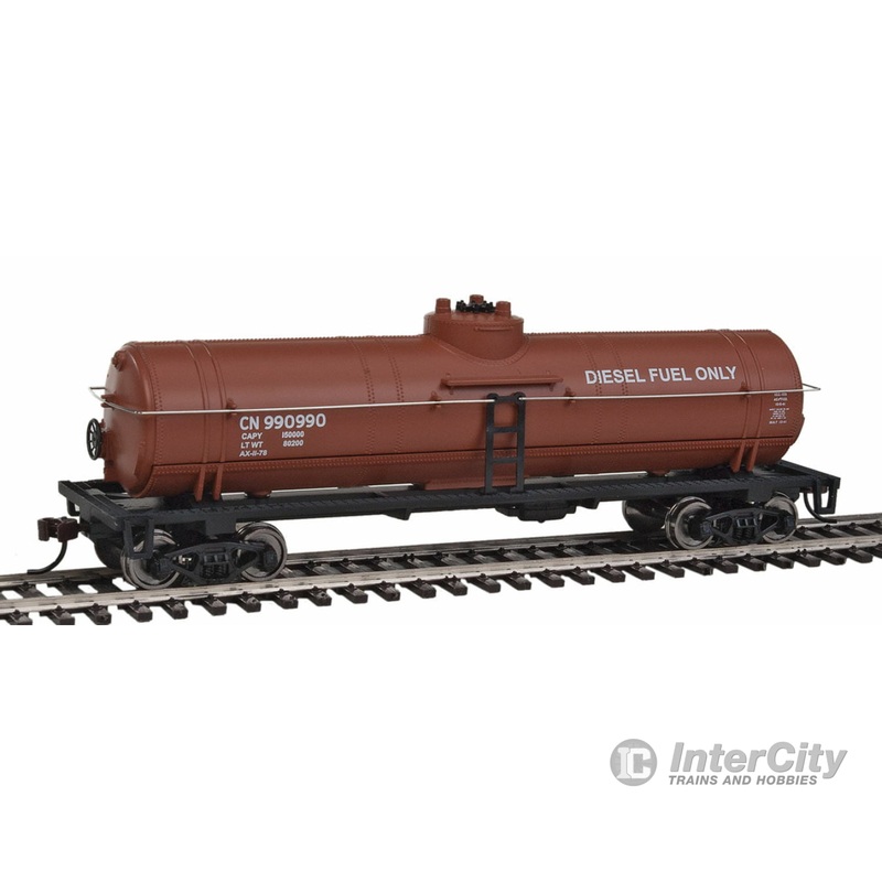 Walthers Trainline 1445 Tank Car - Ready to Run -- Canadian National (Boxcar Red, Diesel Fuel Service)