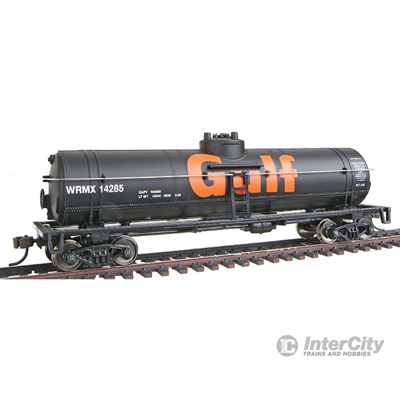 Walthers Trainline 1612 40' Tank Car - Ready to Run -- Gulf Oil Company (black, orange; Billboard Lettering)
